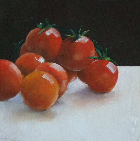 570x575 Small Tomato Painting Food Painting Oil Painting - Tomato Painting