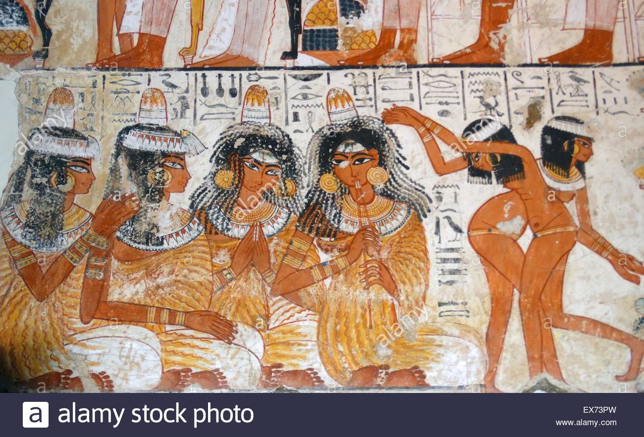 1300x883 Fresco From The Tomb Of Nebamun, Fragment Of A Polychrome Stock - Tomb Painting