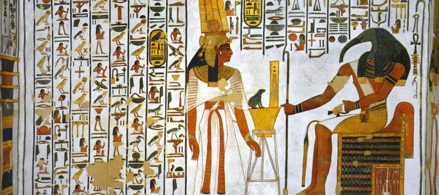 900x400 Painting On The North Wall Of Queen Nefertari Tomb Imagery - Tomb Painting