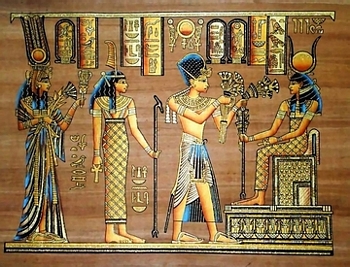 350x267 Papyrus Paintings From Egypt - Tomb Painting