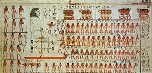 500x242 Ancient Tomb Painting Provides Answer To Pyramid Building Mystery - Tomb Painting