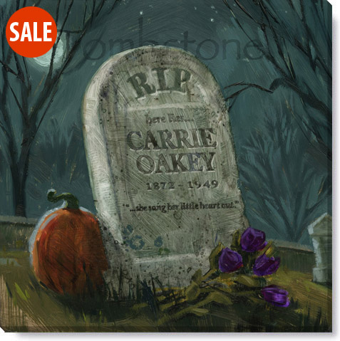 477x479 Tombstone Halloween Art Print - Tombstone Painting