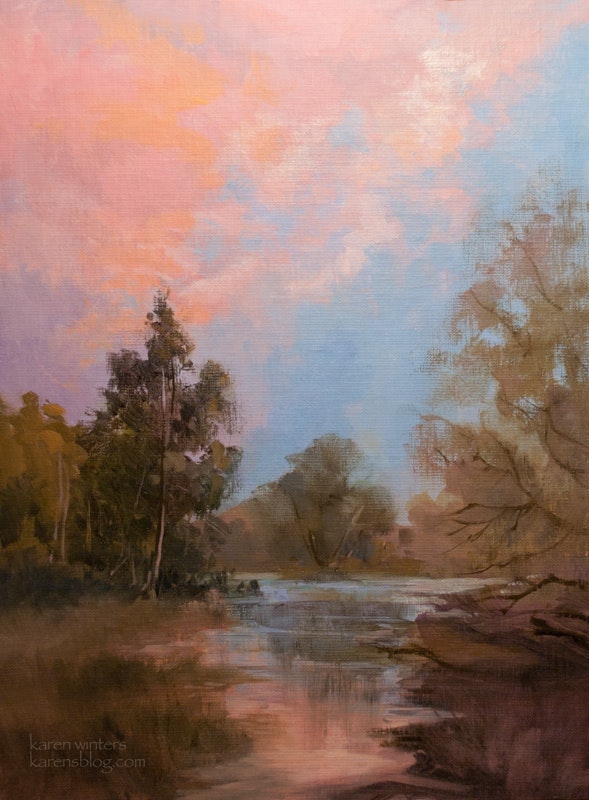 589x800 Heavenly Light - Tonalist Painting