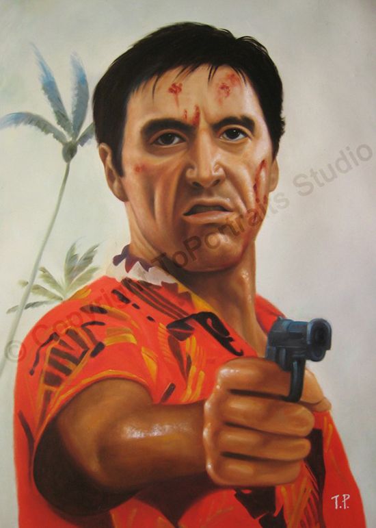 550x771 Scarface Tony Montana, Al Pacino - Tony Montana Painting