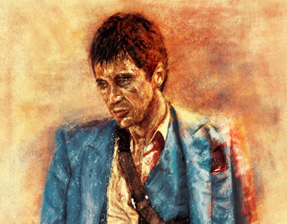 404x316 Tony Montana Painting On Behance - Tony Montana Painting