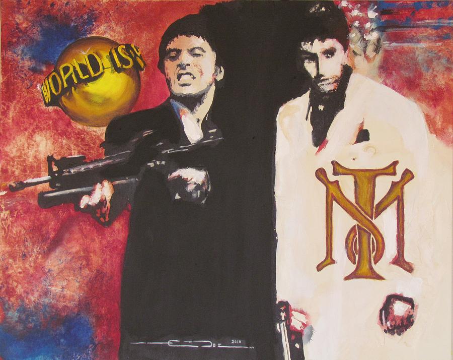 900x714 Tony Montana And Friend Painting By Eric Dee - Tony Montana Painting