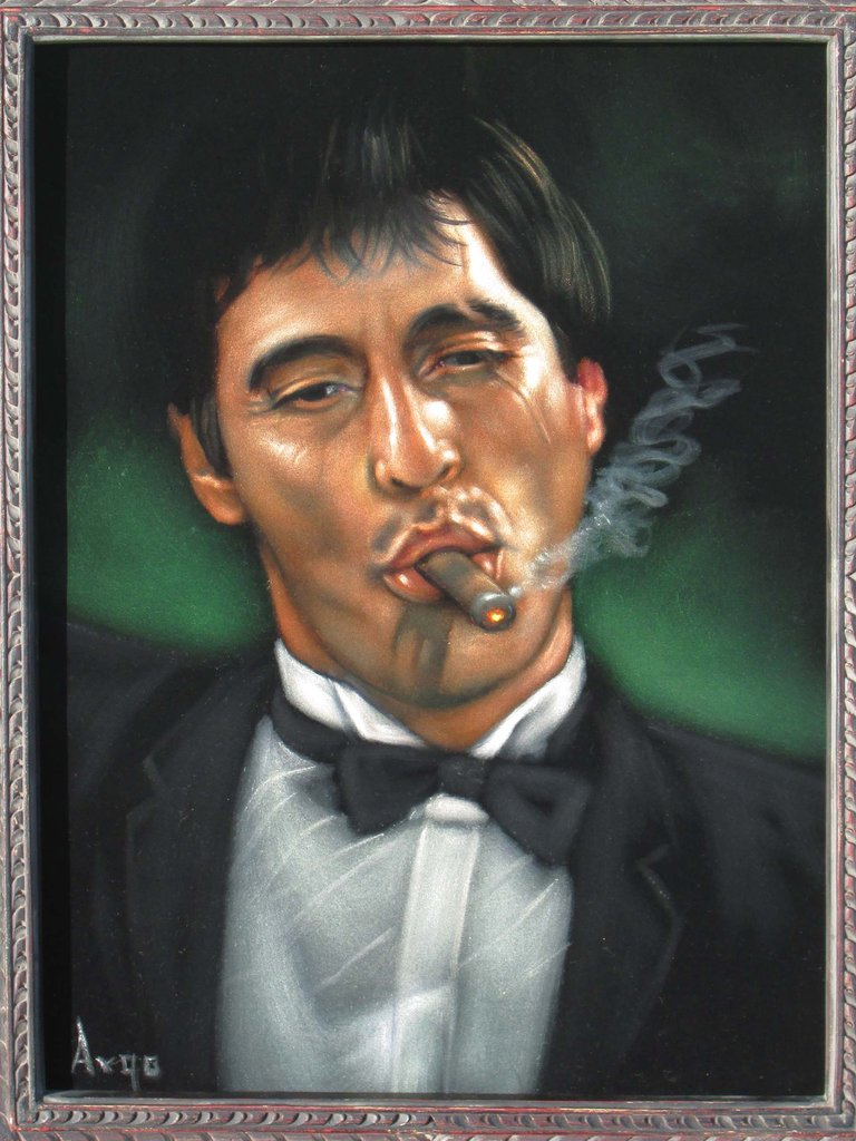768x1024 Tony Montana Portrait , Al Pacino, Scarface Original Oil Painting - Tony Montana Painting