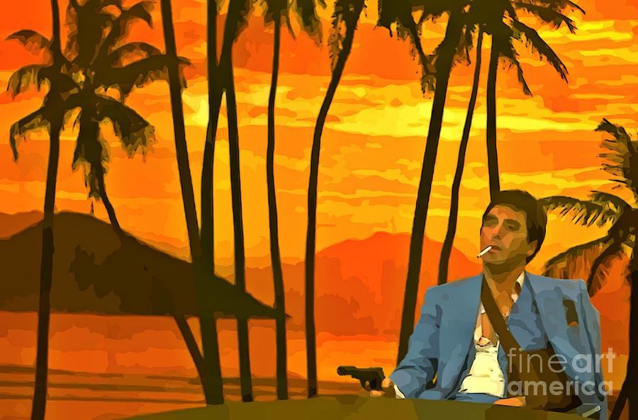 900x593 Tony Montana Scarface Painting By John Malone - Tony Montana Painting