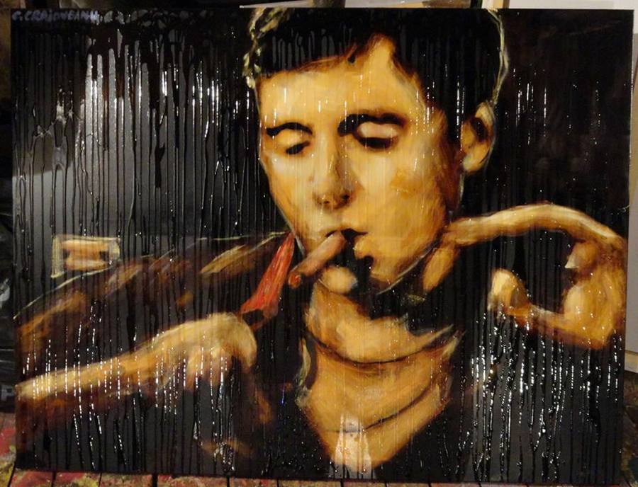 900x688 Tony Montana Scarface Costin Craioveanu Artist Painter - Tony Montana Painting