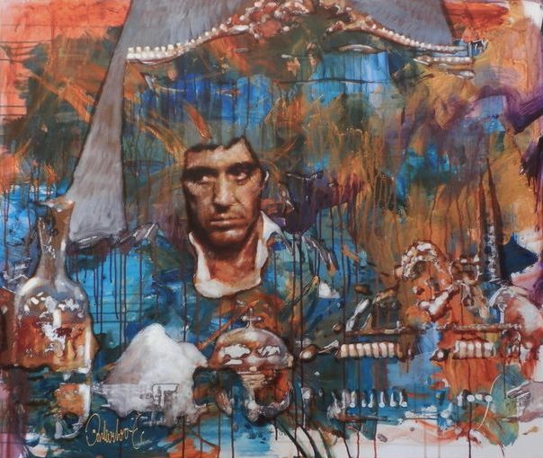 604x510 Peter Donkersloot - Tony Montana Painting