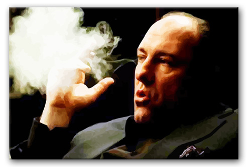 500x334 Tony Soprano Smoking Cigar Canvas - Tony Soprano Painting