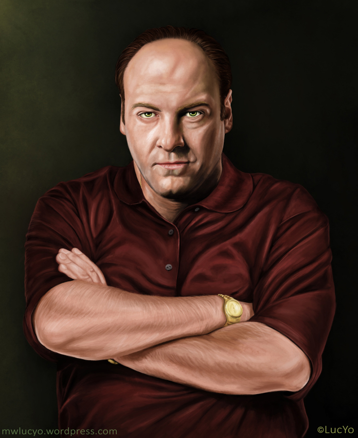 736x900 Tony Soprano Digital Portrait By Mwlucyo - Tony Soprano Painting
