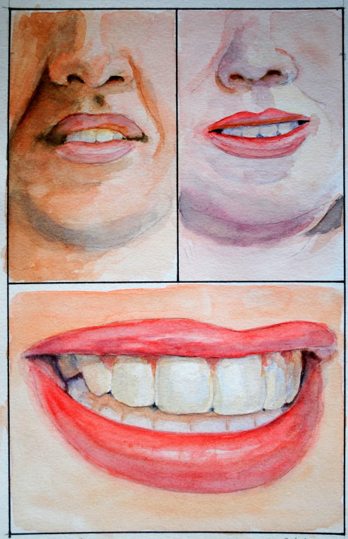 500x774 Watercolor Portrait Painting Course - Tooth Painting