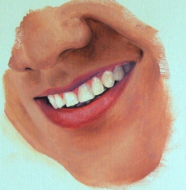 600x612 How To Paint A Mouth In Oil Online Art Lessons - Tooth Painting