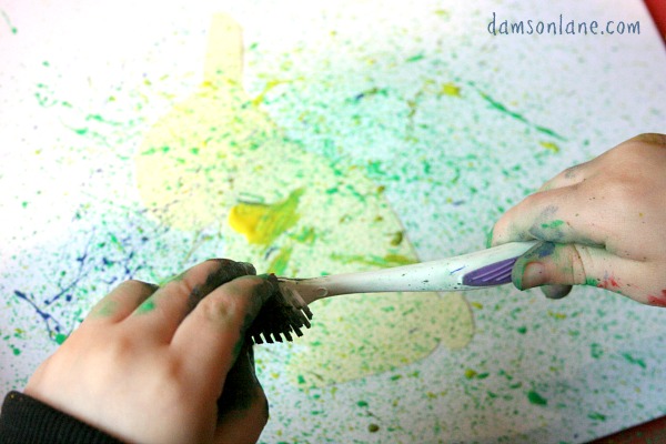 600x400 Toothbrush Paint Spatter Art - Toothbrush Painting