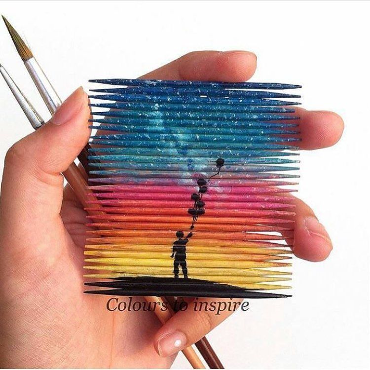 750x750 Amazing Painting Made On Toothpicks! By @colours To Inspire - Toothpick Painting
