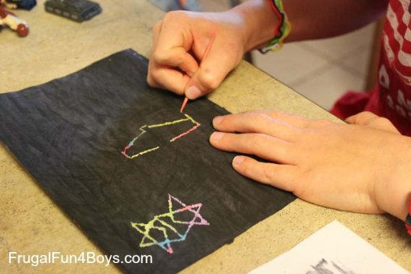 600x400 Diy Scratch Art With Crayon And Tempera Paint - Toothpick Painting