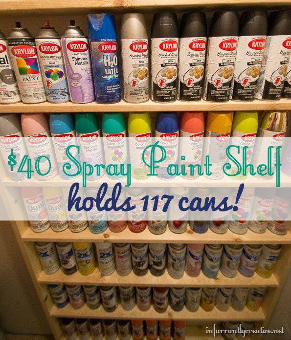 595x696 Diy Spray Paint Shelf Holds Cans Pai On Easy Toothpick Painting - Toothpick Painting