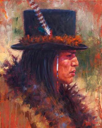 398x500 The Top Hat Native American Painting James Ayers Studio - Top Hat Painting