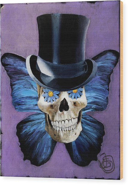 426x618 Top Hat Butterfly Skull Painting By Johanna Uribes - Top Hat Painting