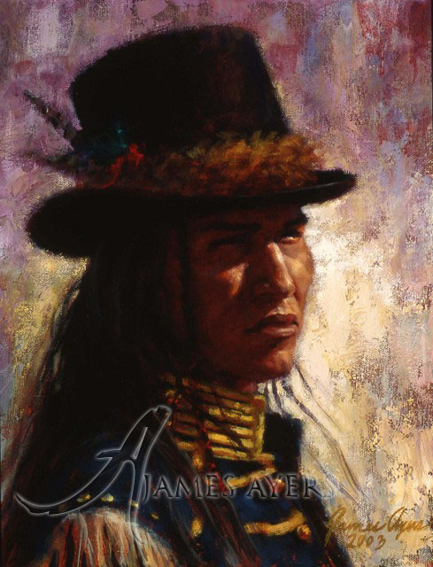 489x640 Top Hat And Blue Coat (Lakota), James Ayers Original - Top Hat Painting