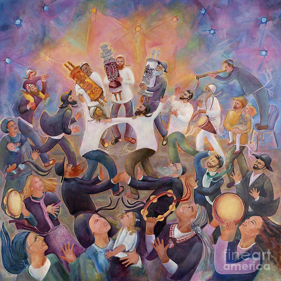 899x900 Hachnasat Sefer Torah Painting By Chana Helen Rosenberg - Torah Painting