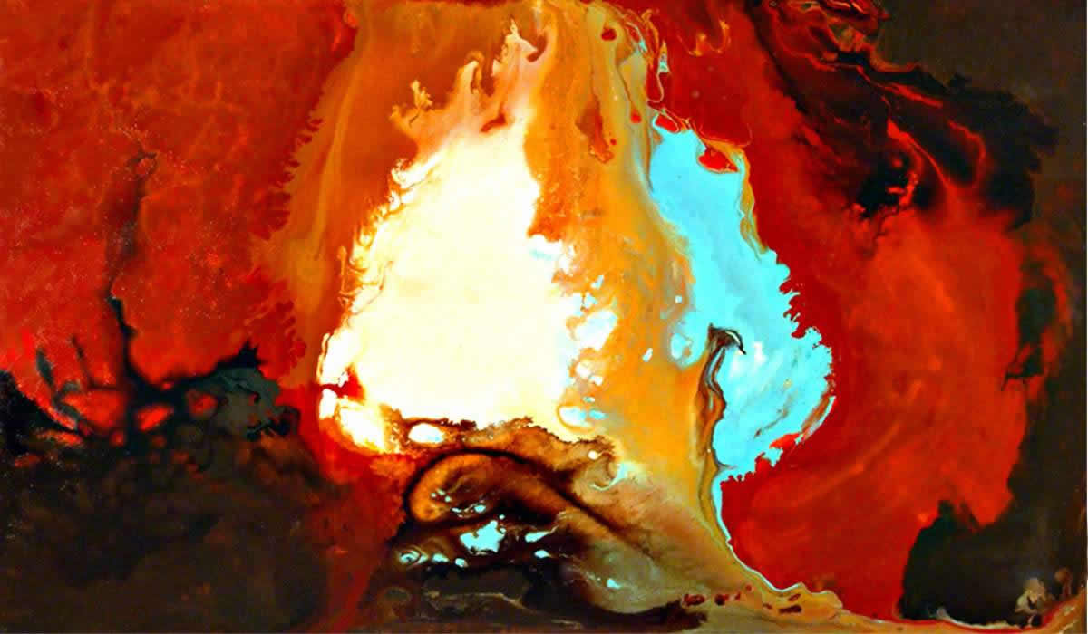 1200x700 Red Abstract Painting - Torch Painting