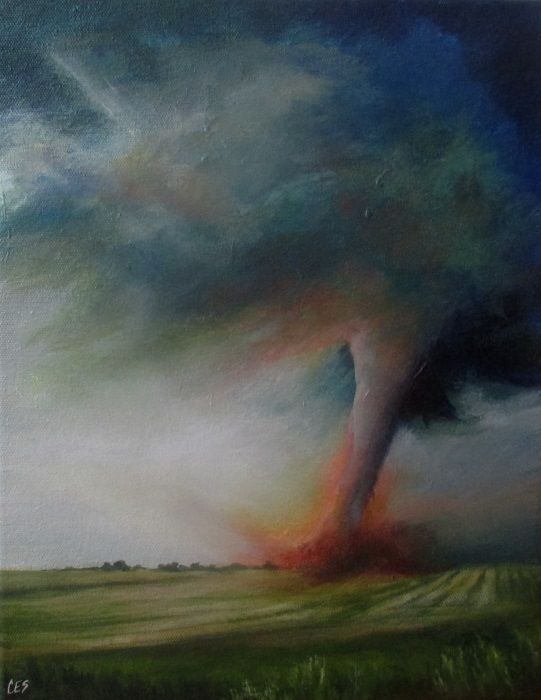 541x700 Original Tornado Painting By Ces - Tornado Painting