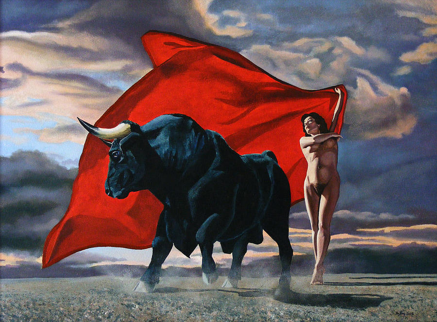 900x665 Europa Y El Toro Painting By Jo King - Toro Painting