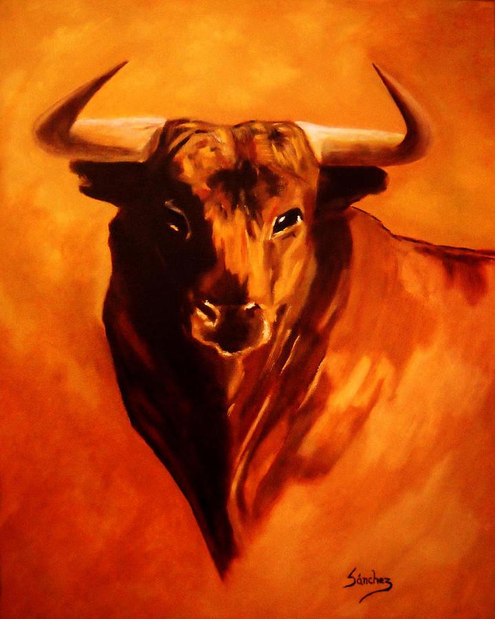 720x900 El Toro Painting By Manuel Sanchez - Toro Painting