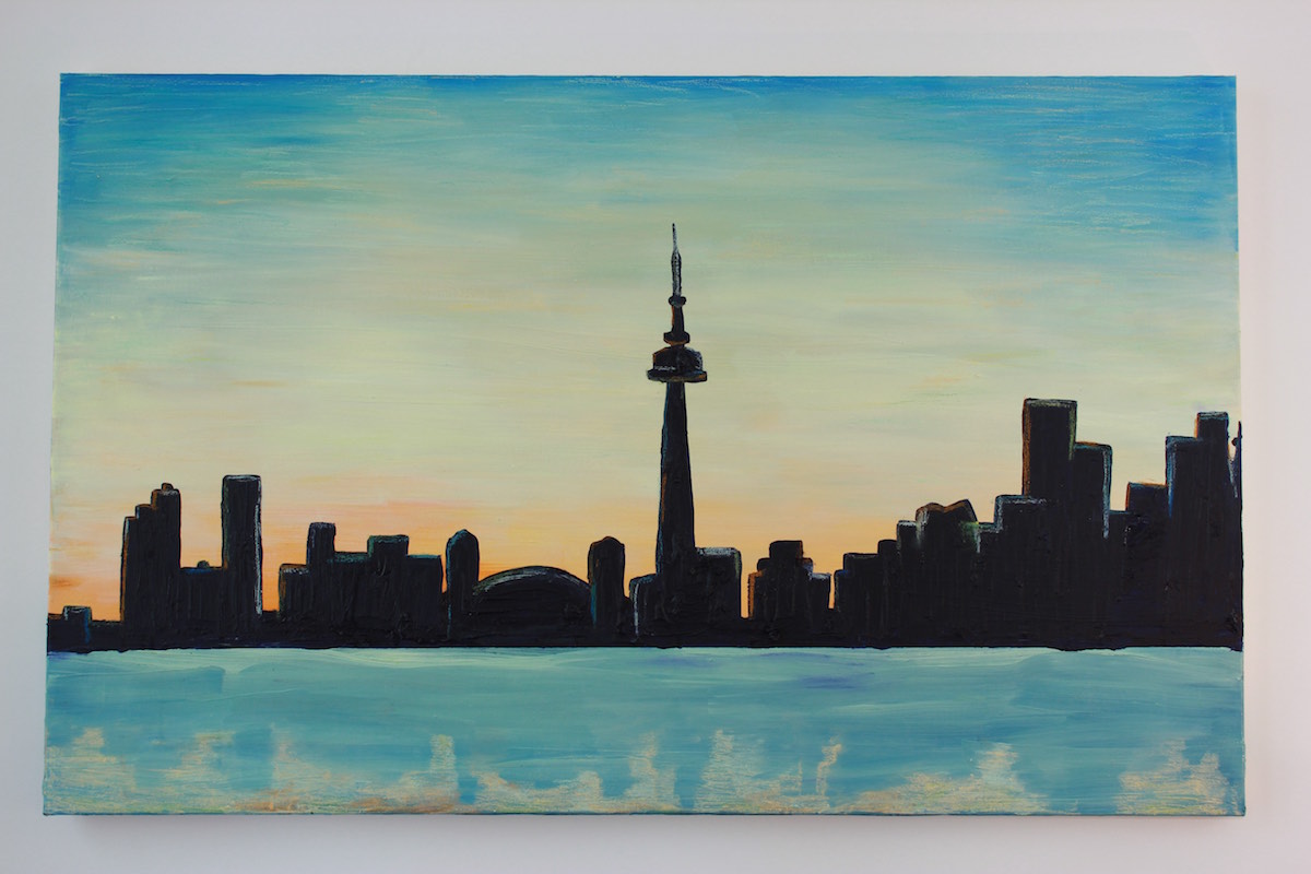 1200x800 Sytlized Toronto Skyline Brittany Bogaert - Toronto Skyline Painting