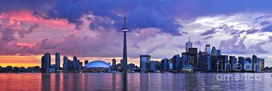900x303 Toronto Skyline Photograph By Elena Elisseeva - Toronto Skyline Painting