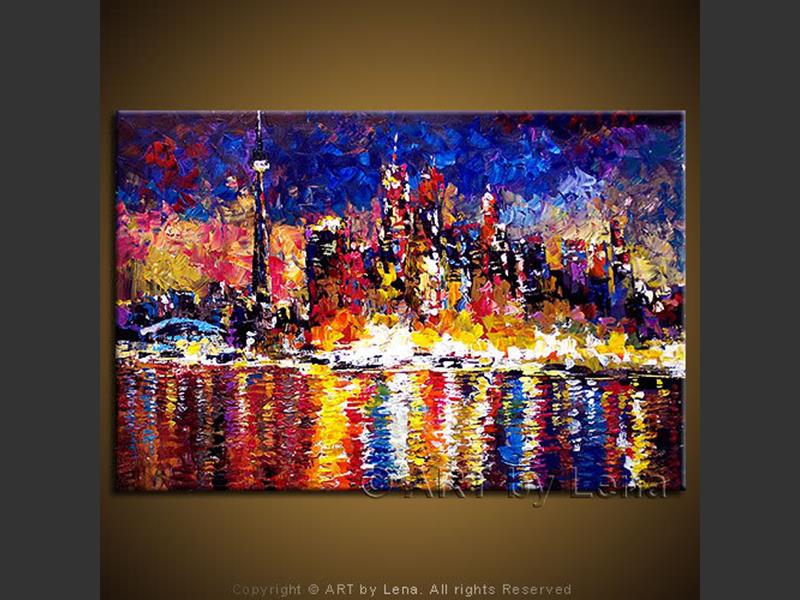 800x600 Toronto Skyline Art By Lena - Toronto Skyline Painting