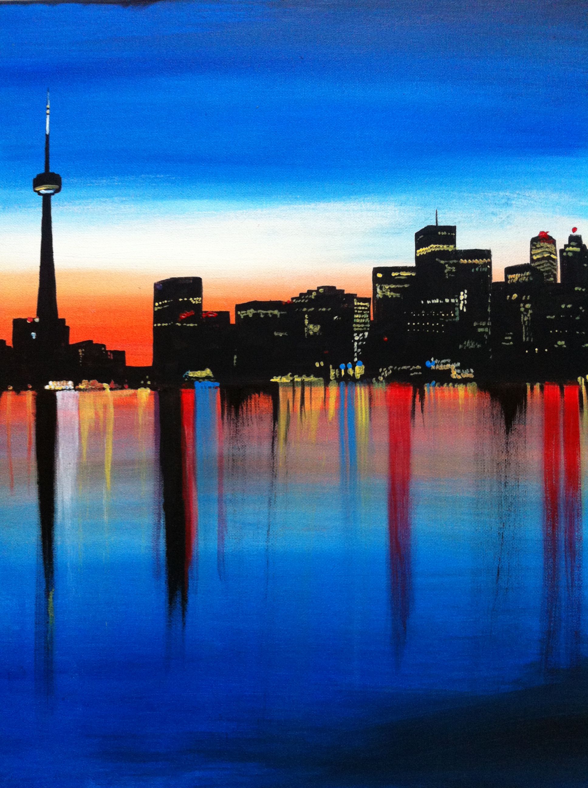 1936x2592 Home Artist Emma Belford Toronto Skyline Painting Abstract - Toronto Skyline Painting