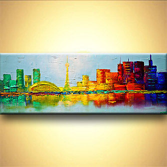 334x334 Painting - Toronto Skyline Painting