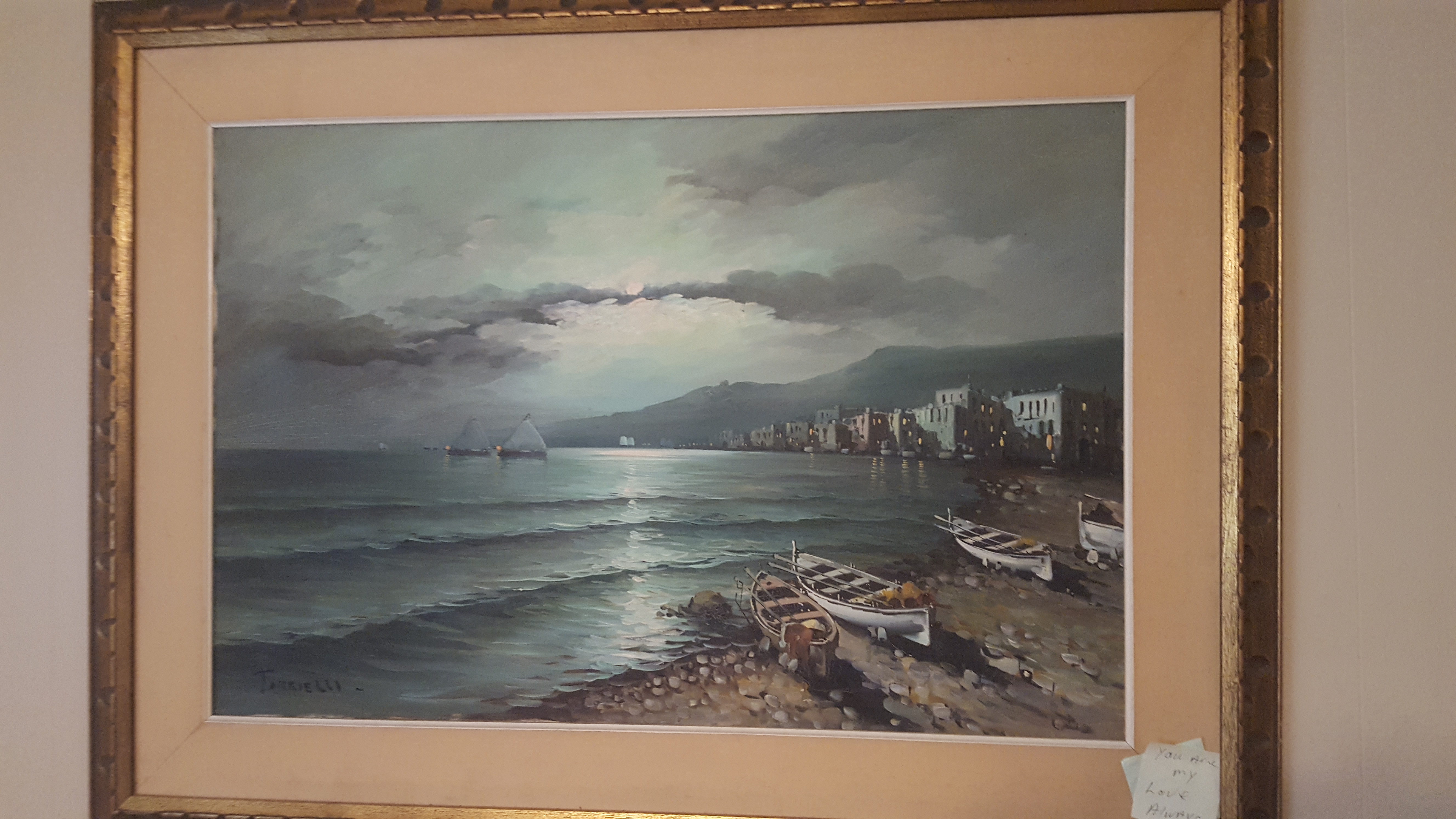 5312x2988 We Have A Torrielli Oil On Canvas And Its A Coatal Sceen Moonlight - Torrielli Painting