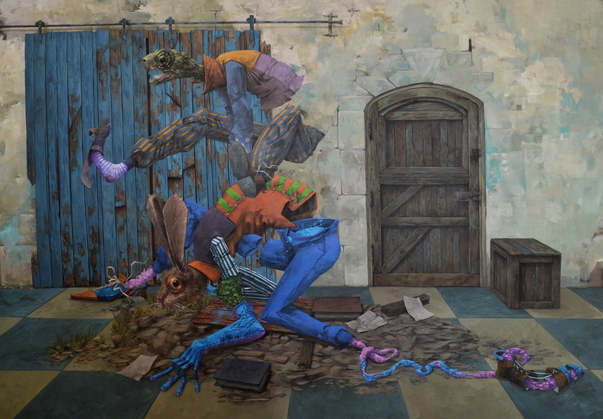 603x419 La Et La Torture By Tof Vanmarque, 2016 Painting - Torture Painting