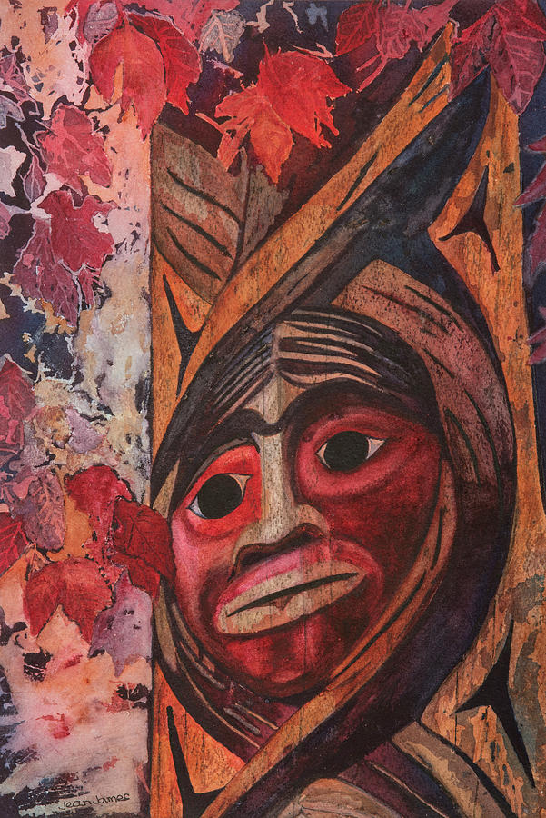 601x900 Autumn Totem Painting By Jean James - Totem Painting