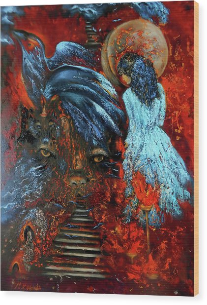 421x618 Surreal Art Totem Animal, Wall Art Oil Abstract Surreal Painting - Totem Painting