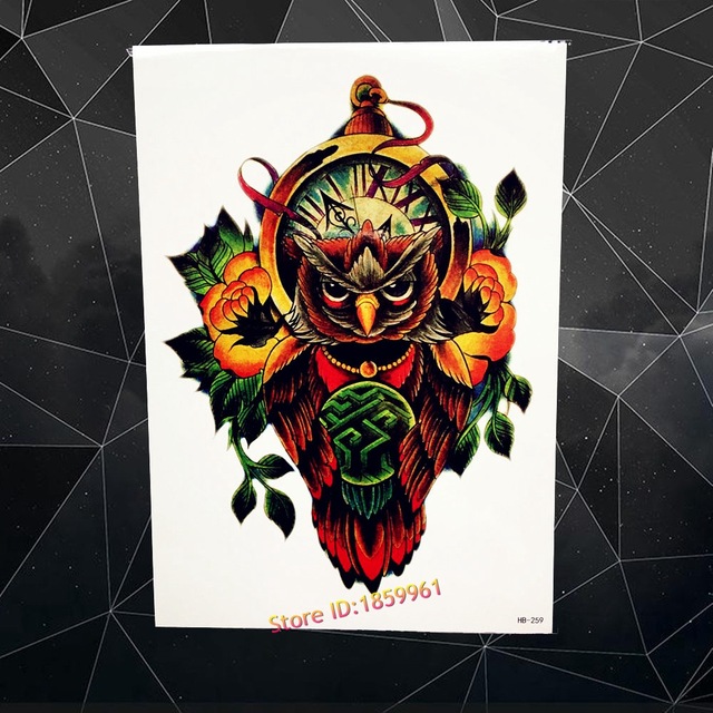 640x640 Clock Owl Designs Men Body Art Painting Tattoo Totem Armband Wall - Totem Painting