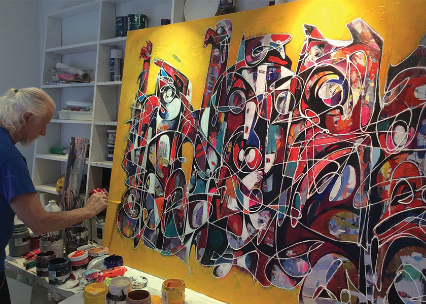 840x600 Yellow Totem Poles Paul Ygartua - Totem Pole Painting