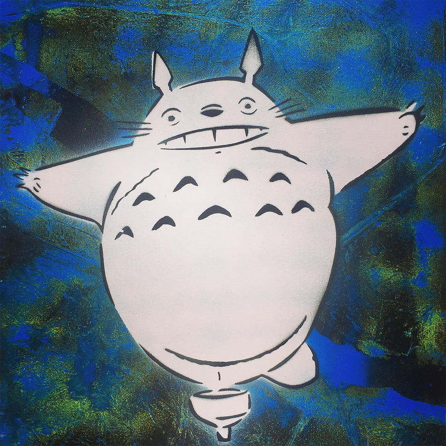 900x900 My Street Art Totoro Painting By Glenn Vaags - Totoro Painting