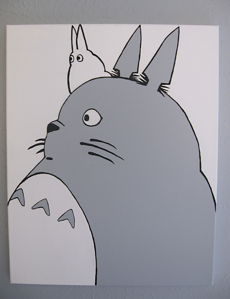 788x1024 Totoro Painting Painting I Did On Canvas For Our Computer - Totoro Painting