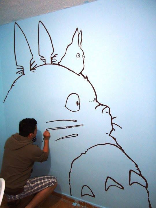 540x720 Totoro Paint Job To Decorate A Baby's Room. Via Studio Ghibli - Totoro Painting