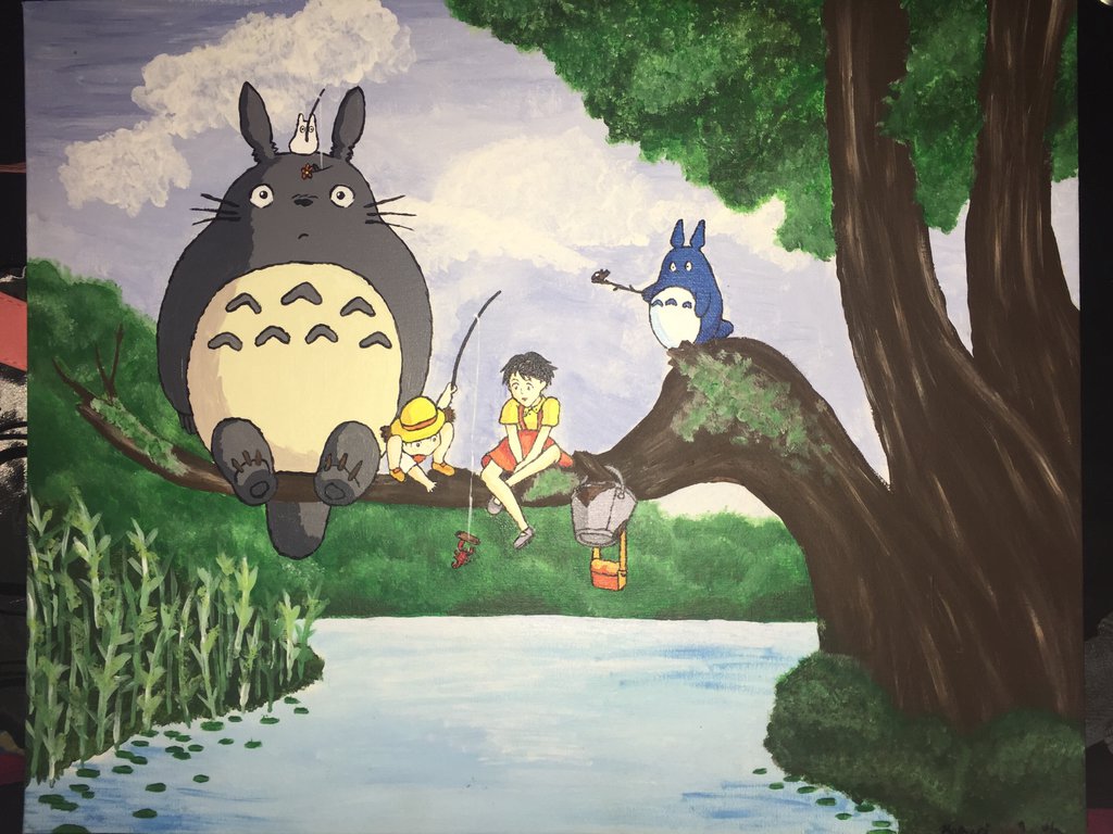 1024x768 Totoro Painting By Ksmithanimelove - Totoro Painting