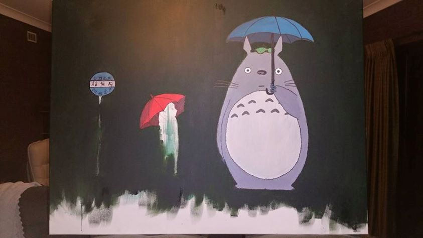 843x474 First Post Here Go Easy On Me - Totoro Painting