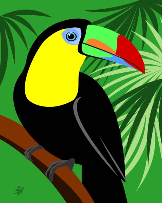 520x650 Toucan By Pixel Paint Studio - Toucan Bird Painting