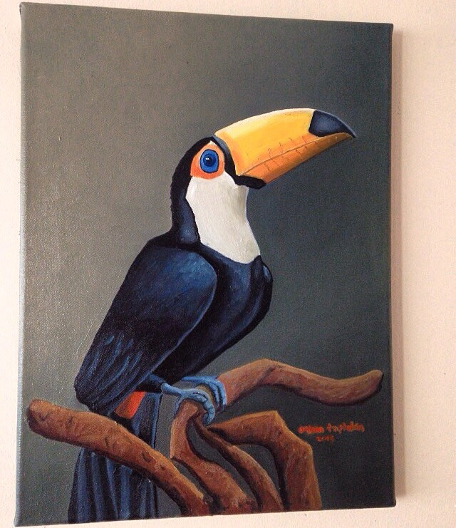 640x741 Toucan Painting Orhun Tastekin Oil On Canvas Orhun Tastekin - Toucan Painting