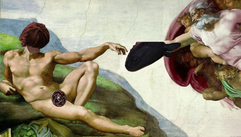 768x438 The Touch Of The Dragod By Yyozz - Touch Of God Painting