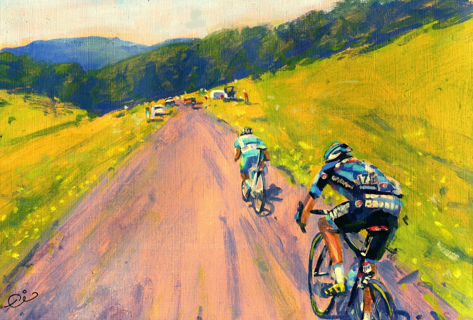 1600x1084 Painting Le Tour Tour De France 2013,dan Martin! - Tour De France Painting